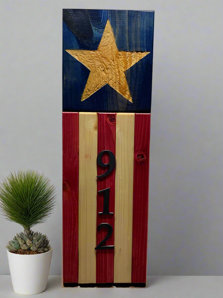 American Flag House Sign