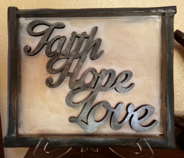 Faith Love Hope Home Decor Sign