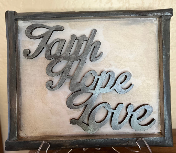 Faith Love Hope Home Decor Sign