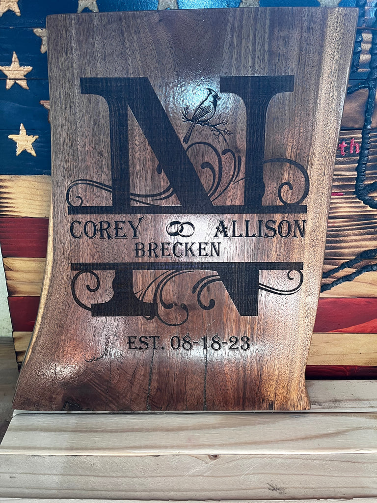 Buy Hand Crafted Personalized Wedding Gift Family Name Sign Custom Carved  Wooden Signs Anniversary Gift Wood Plaque, made to order from Callahan  Creations LLC